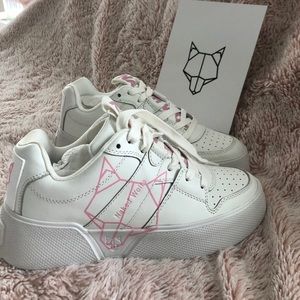 NAKED WOLF PIXIE PINK PLATFORM SNEAKERS SIZE 7.5